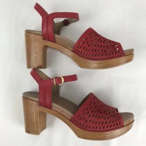 Dansko Denita Heeled Sandal Red Size 37 (Size 8)